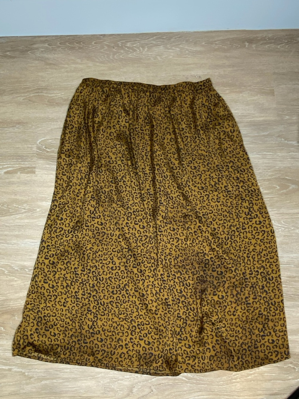 DR2,Mustard Leopard Print Midi Skirt CB290